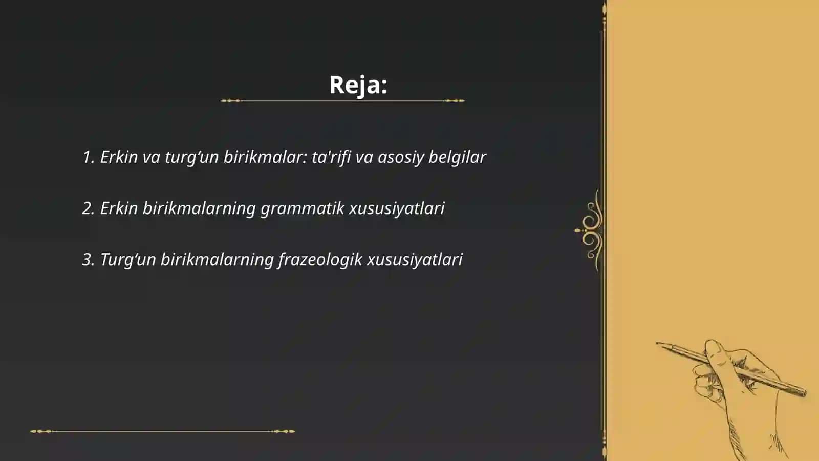 Erkin va turg‘un birikmalar 2