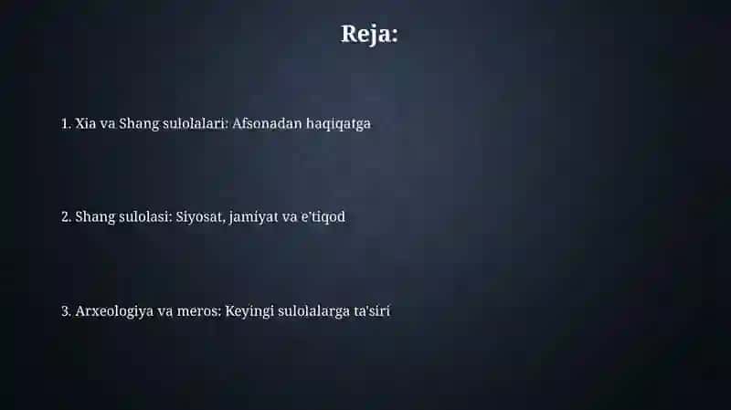 Xia va Shang sulolasi davrida Xitoy 2