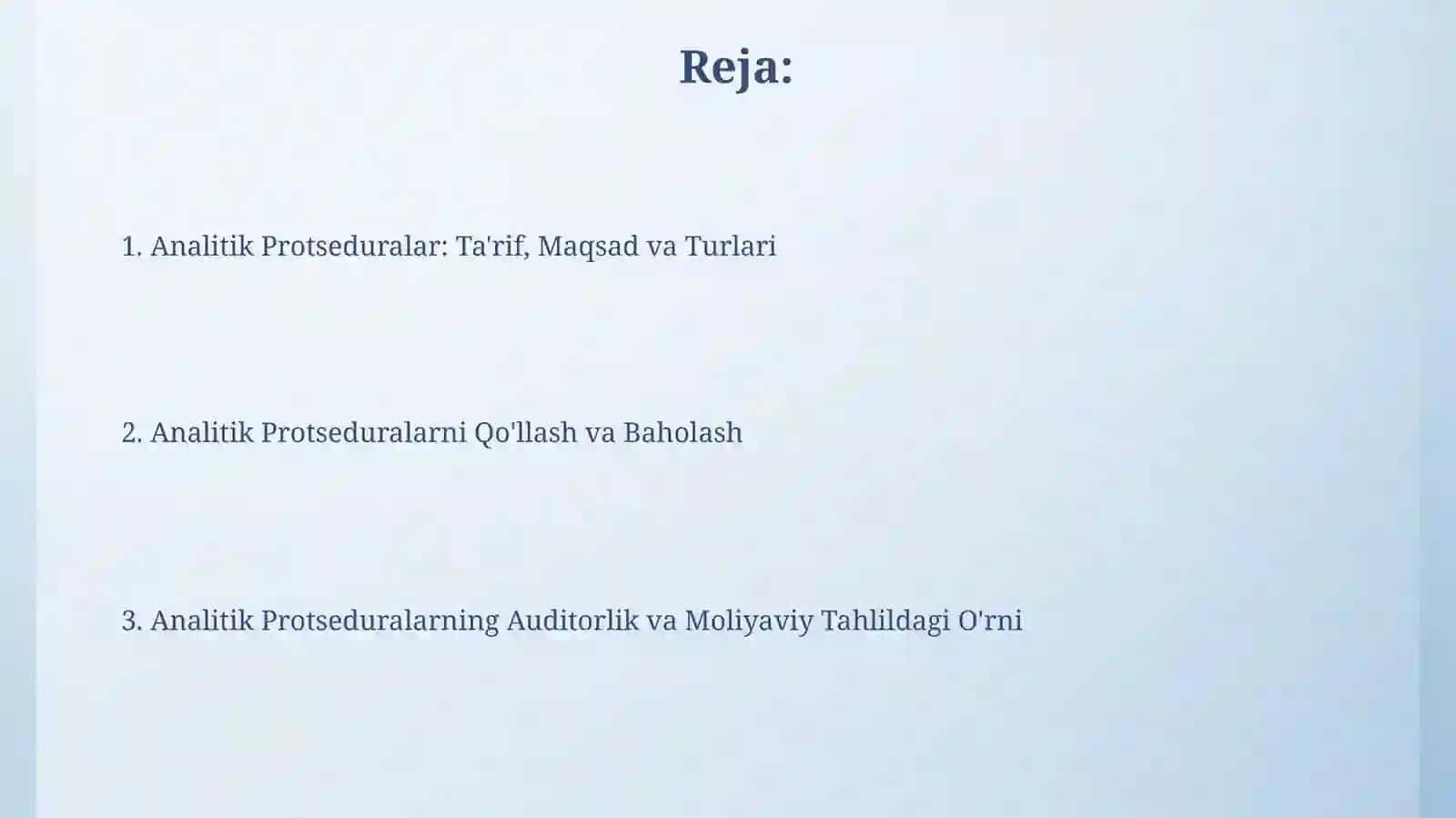 Tahliliy tartib-taomillar 2
