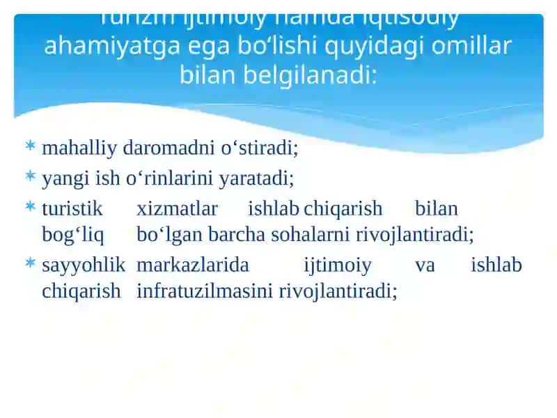 Turistik xizmatlar va mahsulotlar 2