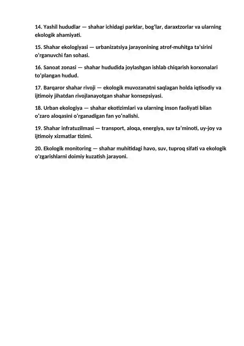 Urbanizatsiya va atrof –muhit 2