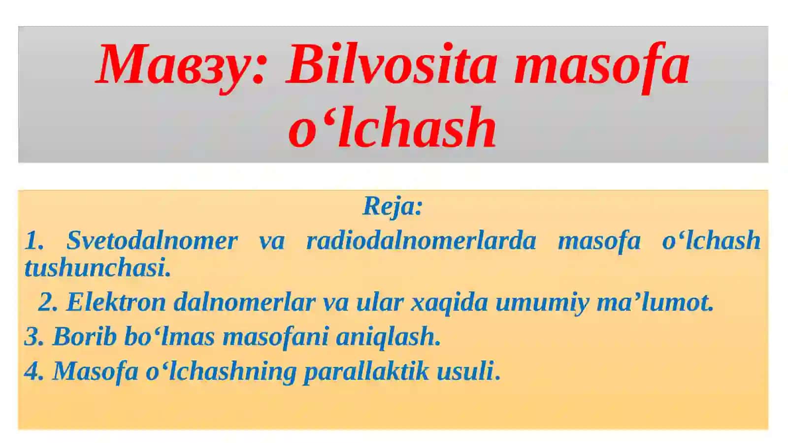 Geodeziya fanidan taqdimot 2