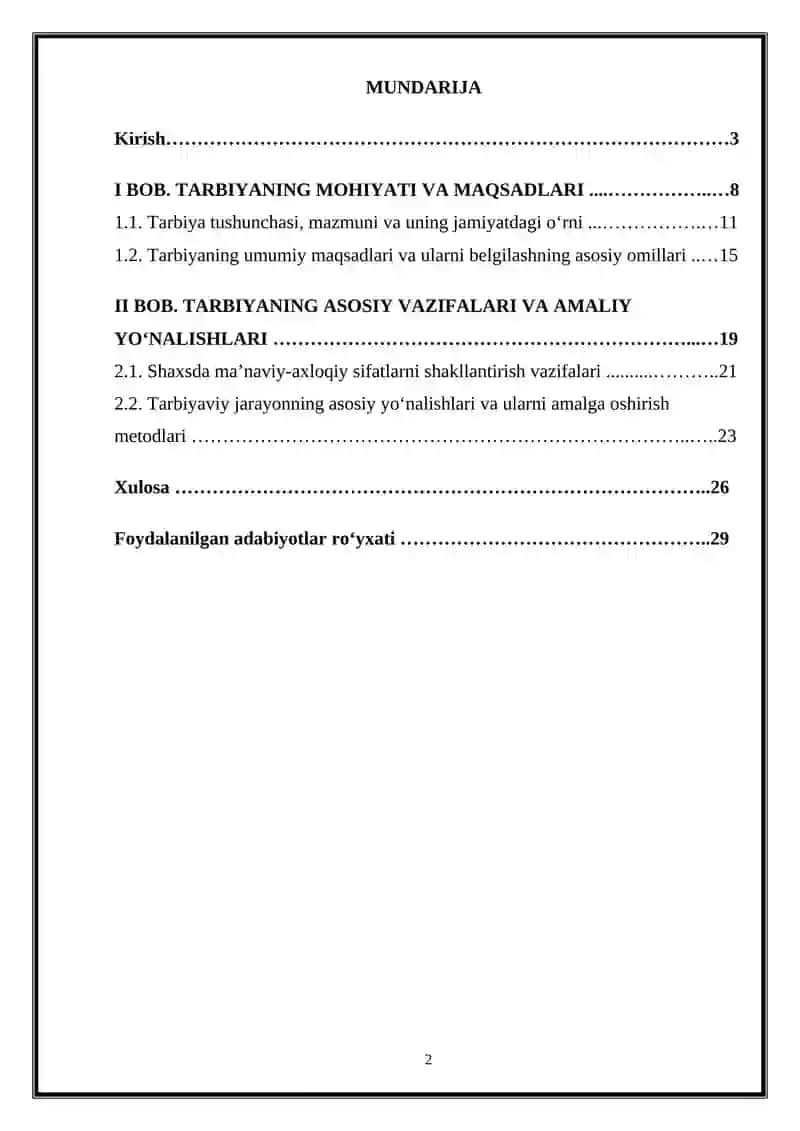 Tarbiyaning maqsad va vazifalari 2