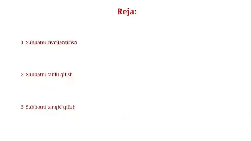Suhbatni rivojlantirish va tanqid qilish 2