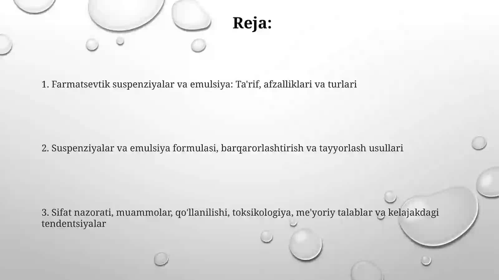 Farmatsevtik suspenziyalar va emulsiyalar 2