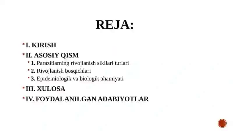 PARAZITLARNI RIVOJLANISH SIKILLARI 2