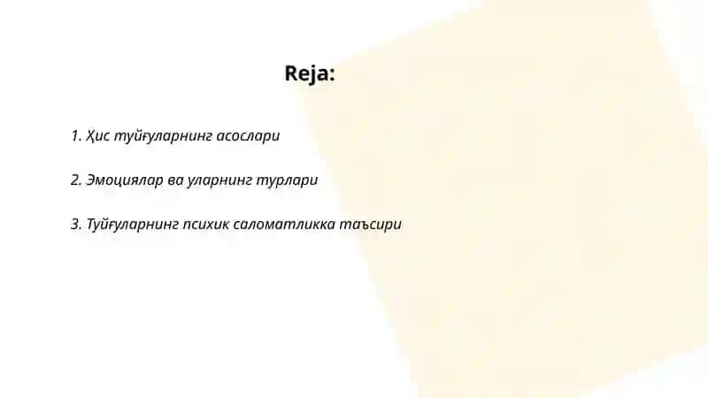 Хис туйгулар ва уларнинг ментал психалогияси 2
