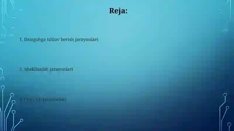 Metallga ishlov berish turlari 2