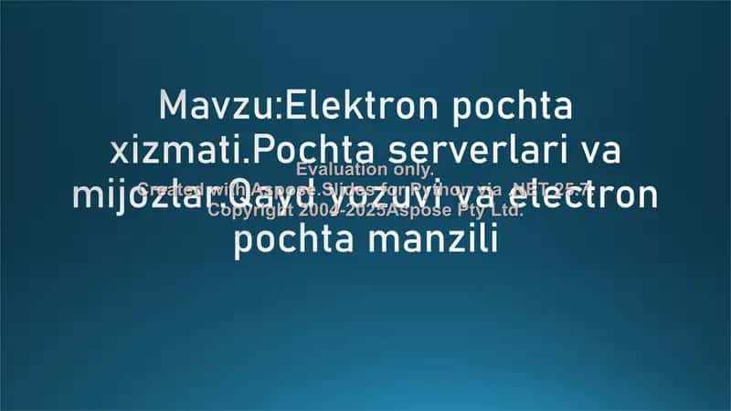 Elektron pochta xizmati 2