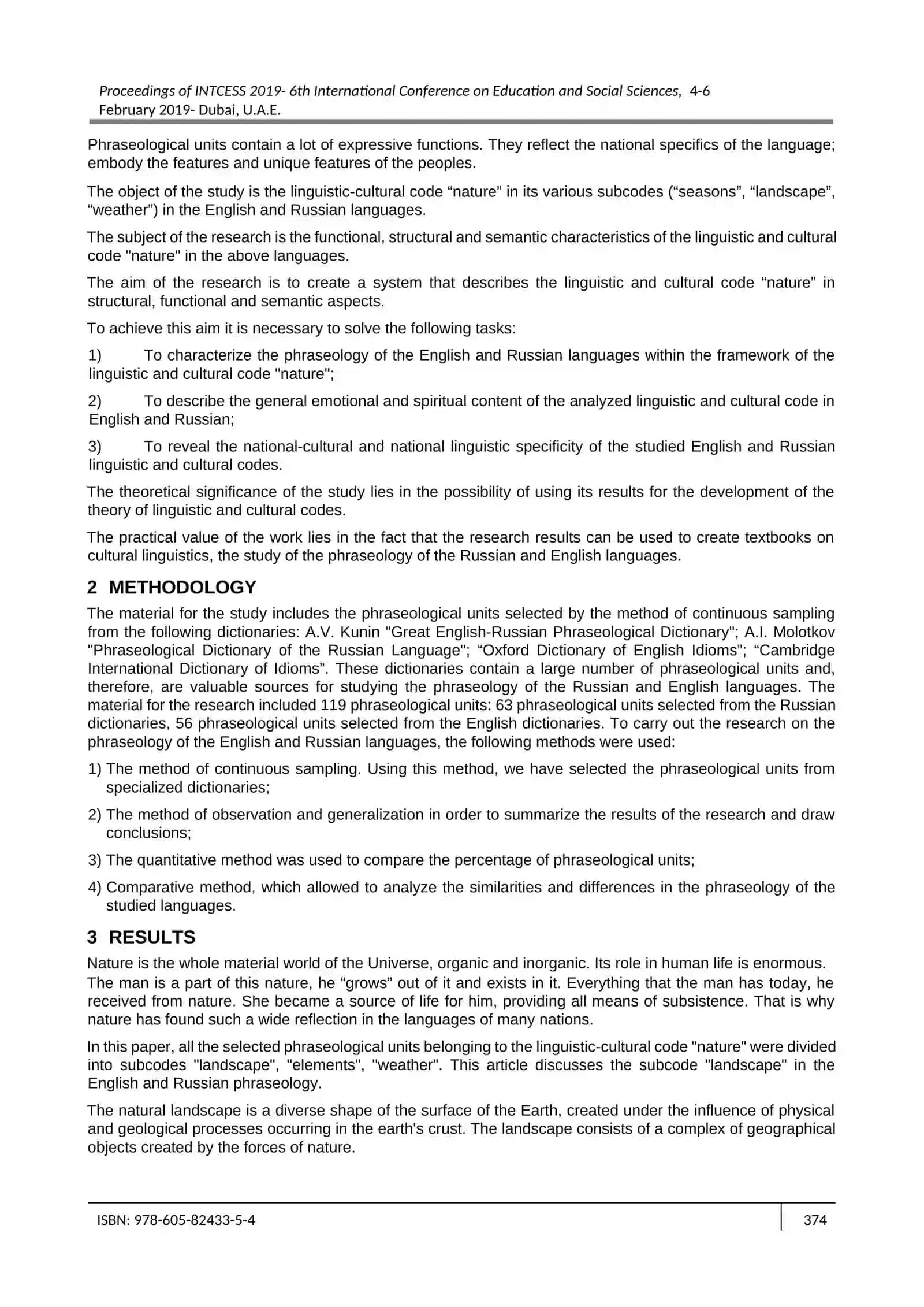 LINGUISTIC AND CULTURE CODE NATURE IN THE ENGLISH AND RUSSIAN PHRASEOLOGY 2
