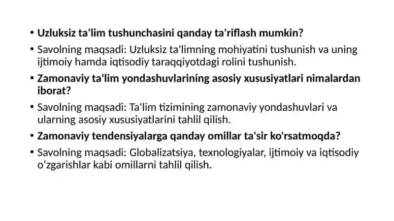 Uzluksiz ta'lim tushunchasi 2