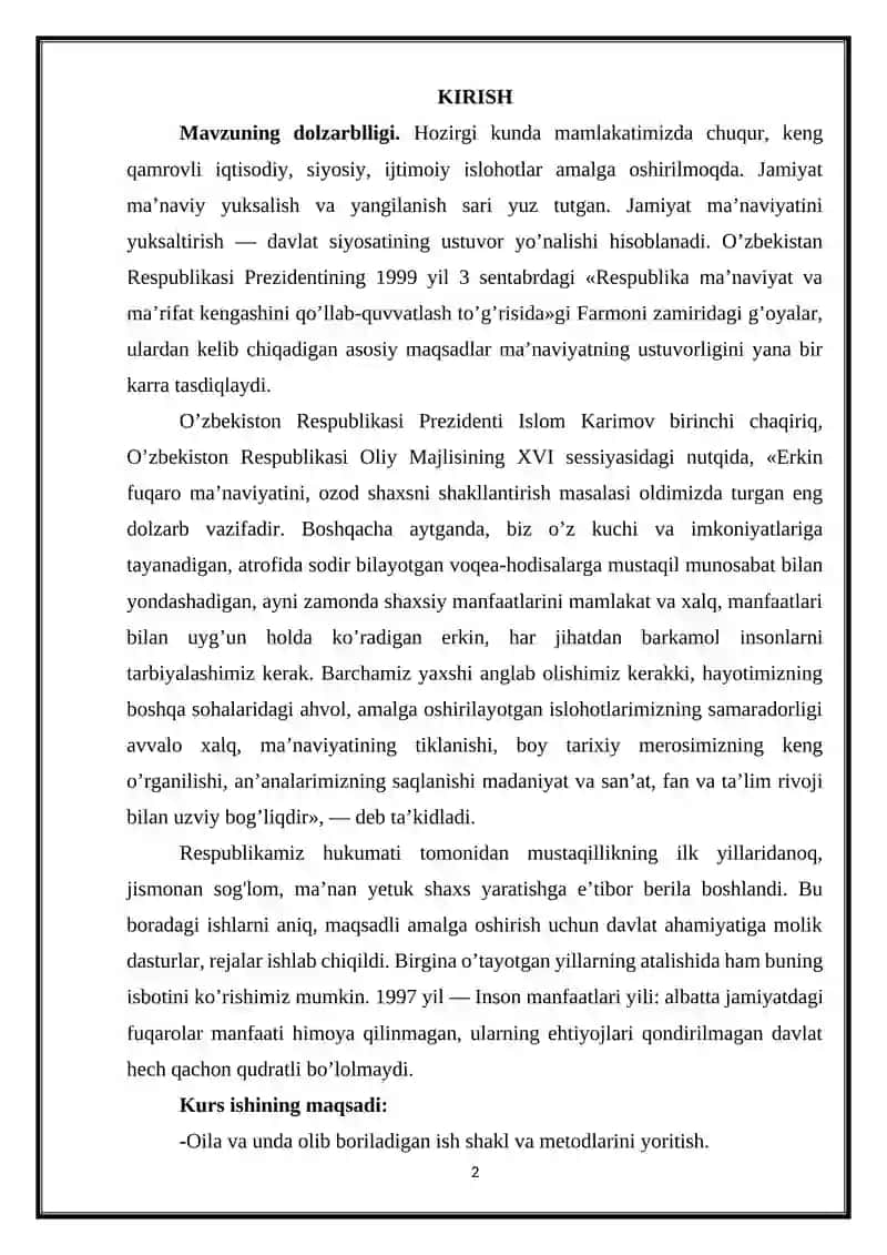 OILA BILAN ISHLASH QOIDALARI 2
