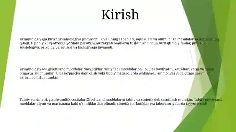 Kriminalistikada Kimyoning O'Rni 2