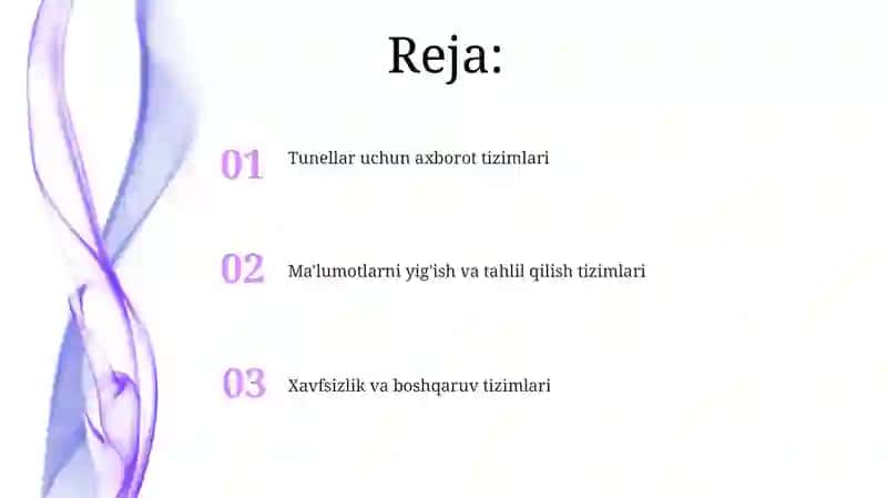 Tunnellar uchun axborot tizimlari 2