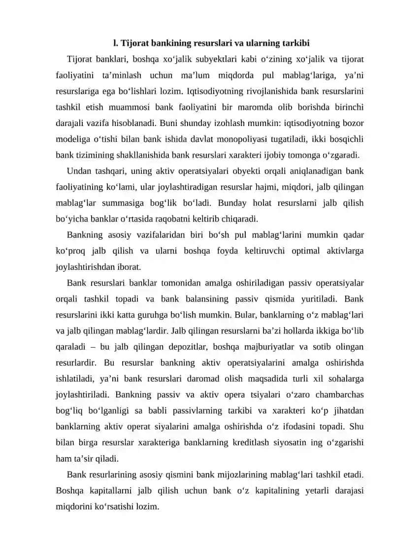 Tijorat banklarining operatsiyalari 2