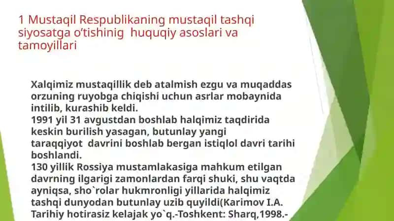 O‘zbekiston va jahon hamjamiyati 2