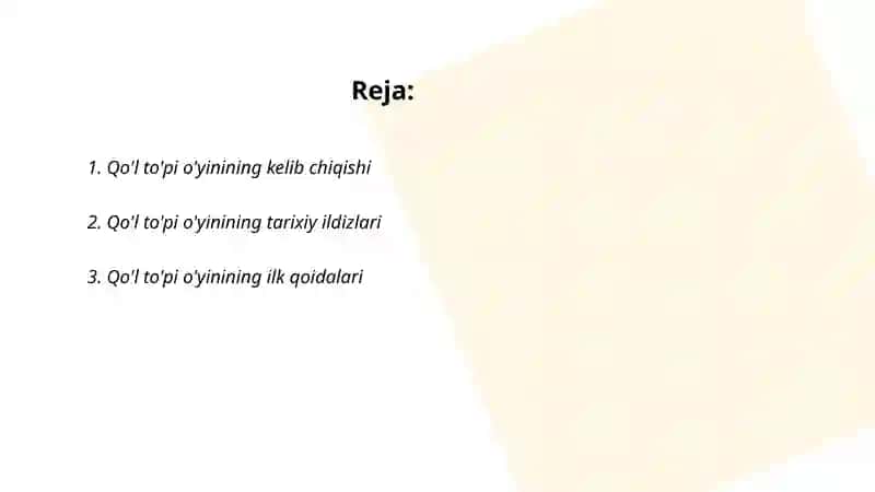 Qo'l to'pi o'yinini paydo bo'lishi 2