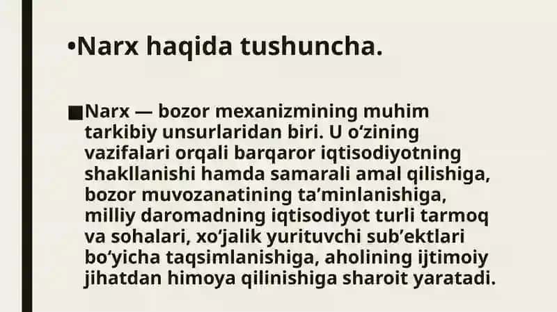 Narx va uning shakillanishi 2