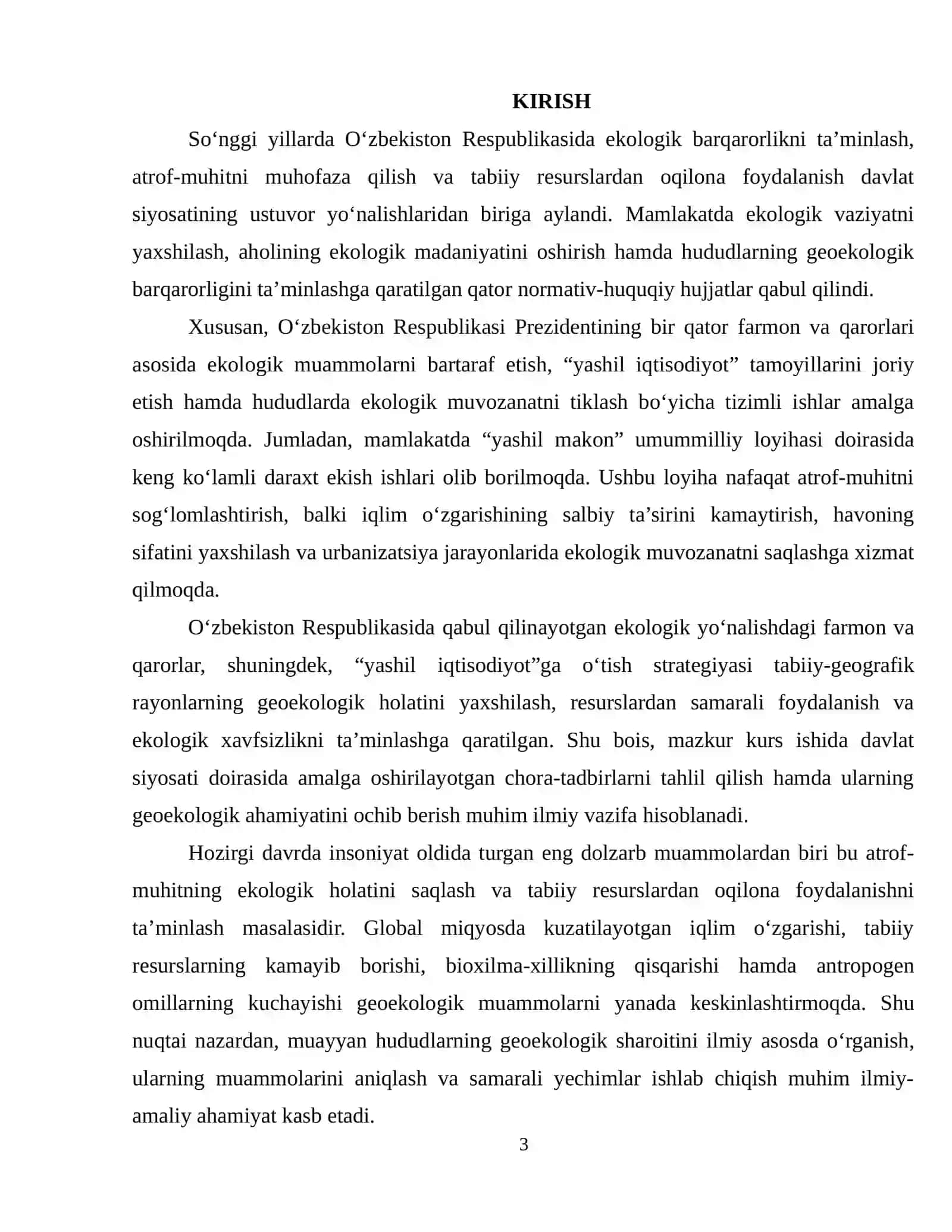 O‘ZBEKISTON TABIIY GEOGRAFIK RAYONLARINING GEOEKOLOGIK SHAROITI 2