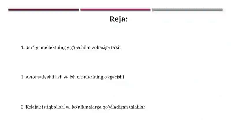 Sun'iy intellektning yig'uvchilar sohasiga ta'siri 2