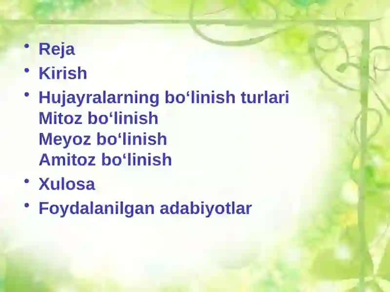 Hujayralarning Bo‘linish Turlari 2