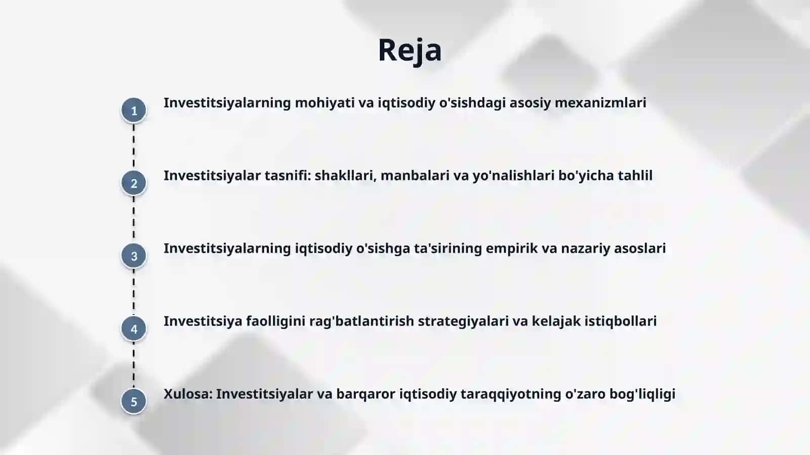 Invistitsiyalarning mazmun,turlari va iqtisodiy o'sishdagi ro'li 2