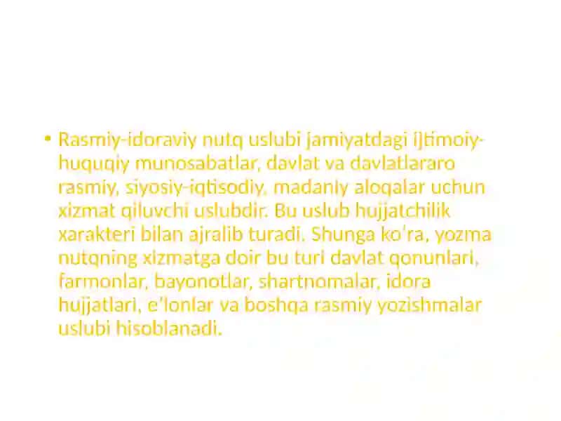 Rasmiy-idoraviy uslubiyat 2