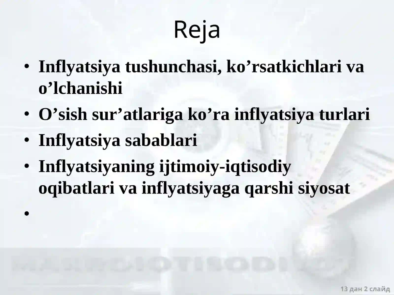 Inflyatsiya VA AKSILINFLYATSIYASIYOSATI 2
