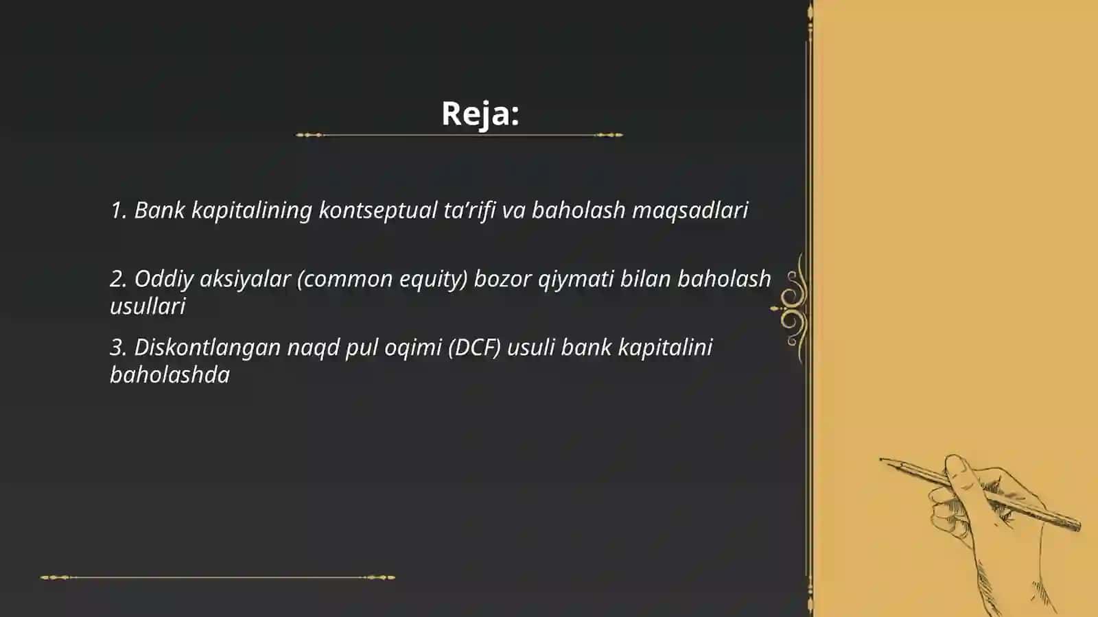 Bank kapitalini baholash usullari 2
