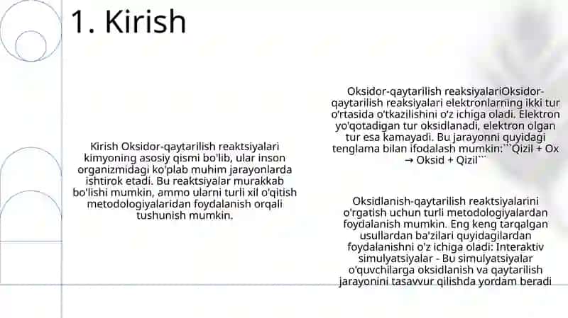 Oksidlanish Qaytarish Reaksiyalari O'Qitish Metodikasi 2