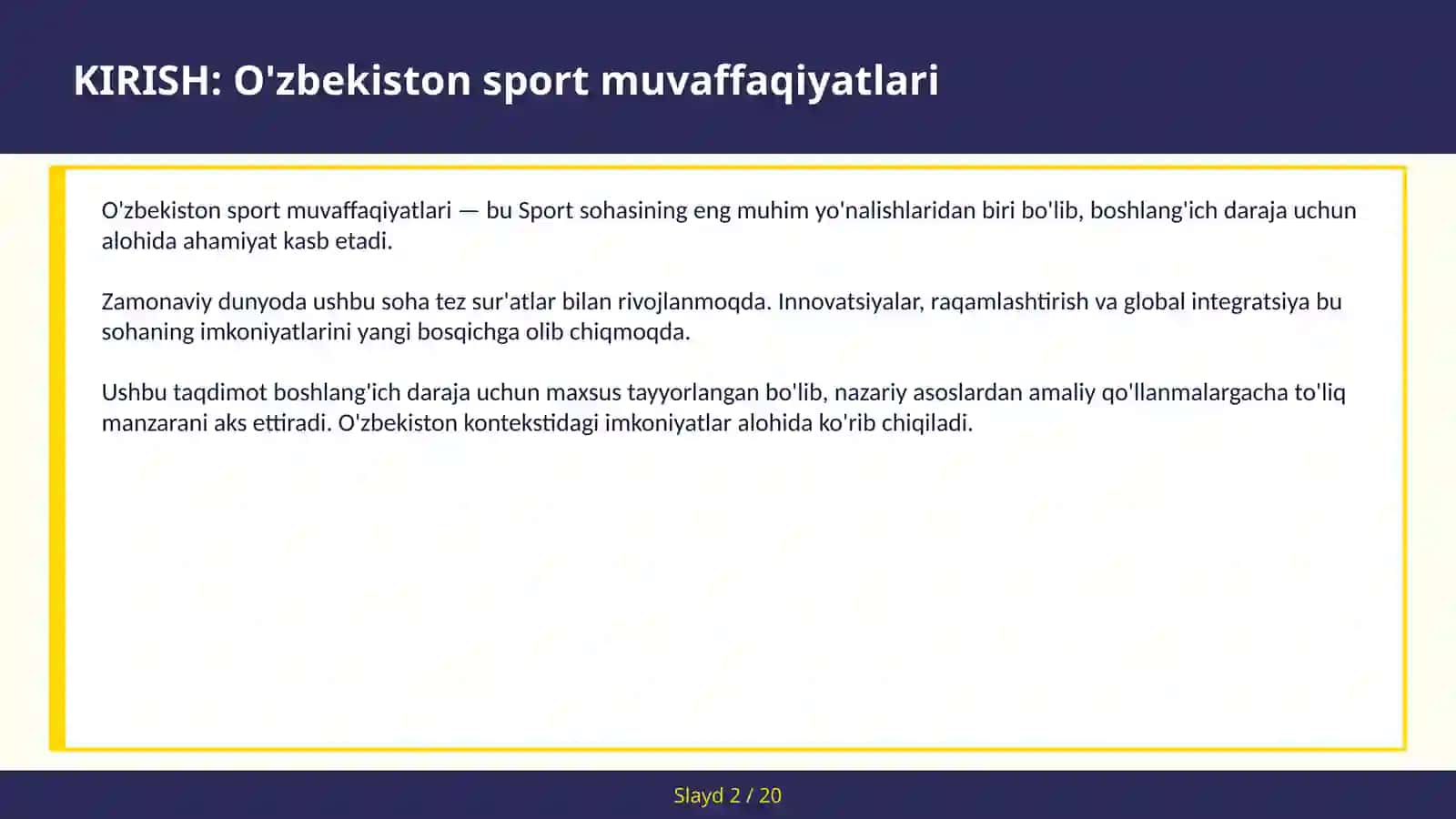 O'zbekiston Sport Muvaffaqiyatlari 2