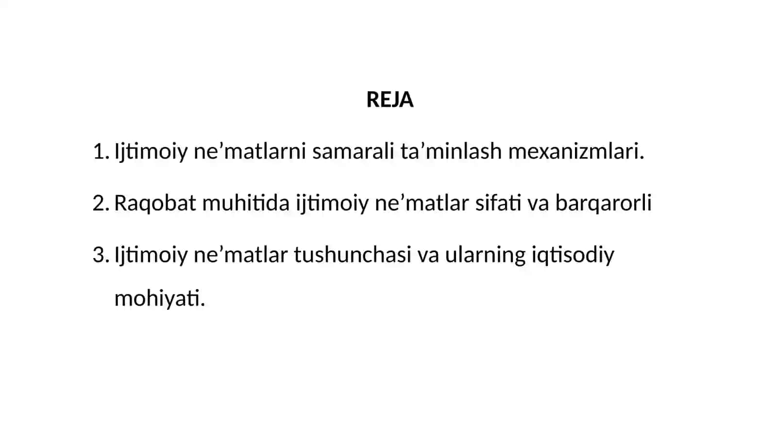 Ijtimoiy ne’matlar: samarali va raqobatli ta’minot 2