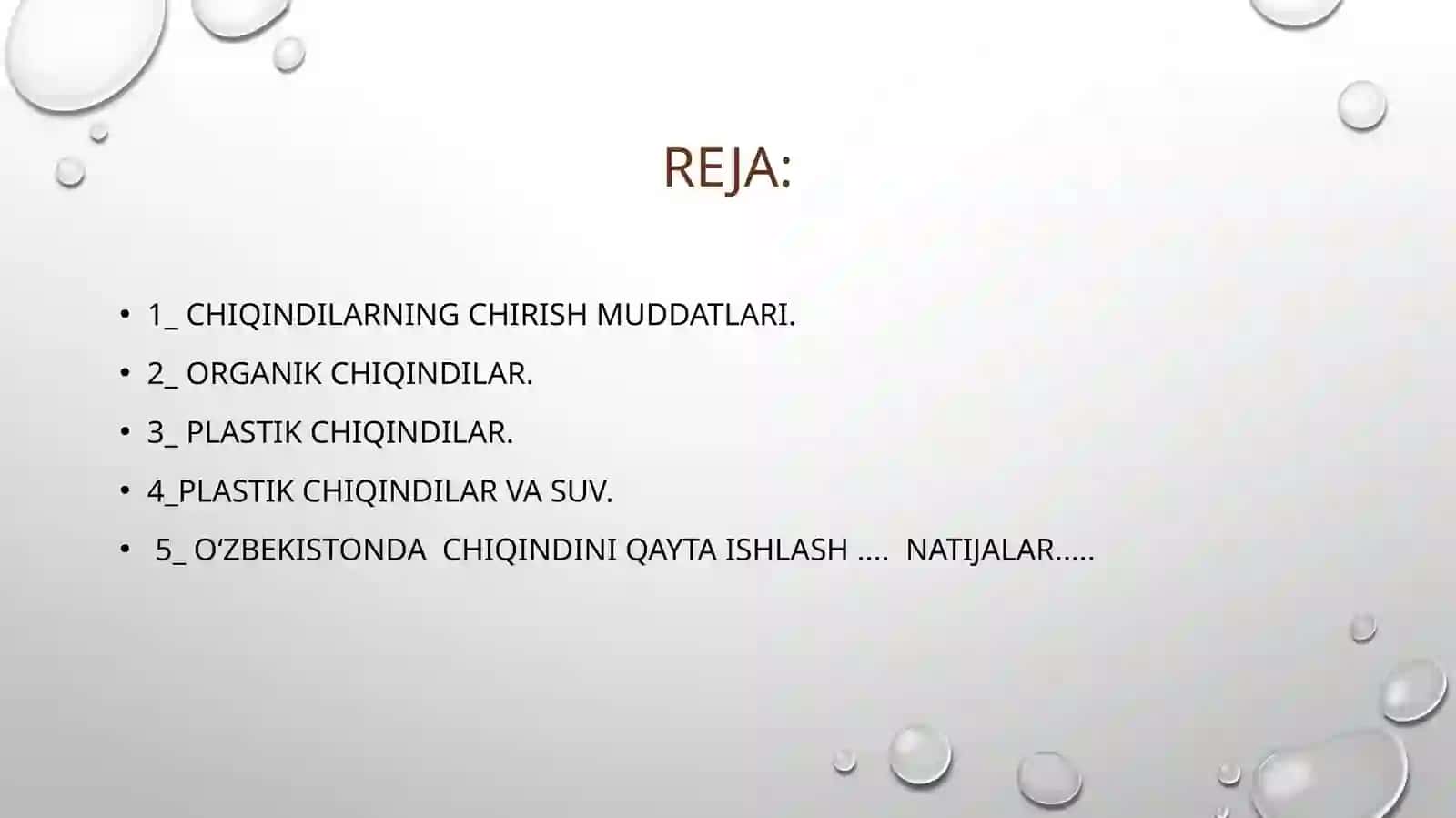Chiqindilar muammosi.( plastik ) 2