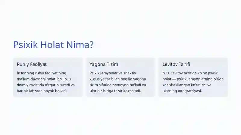 Psixik Holatlar Tushunchasi 2