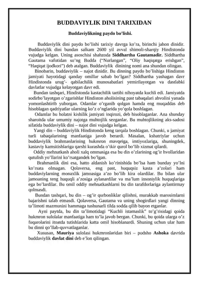 Buddaviylik Dini Tarixidan 2