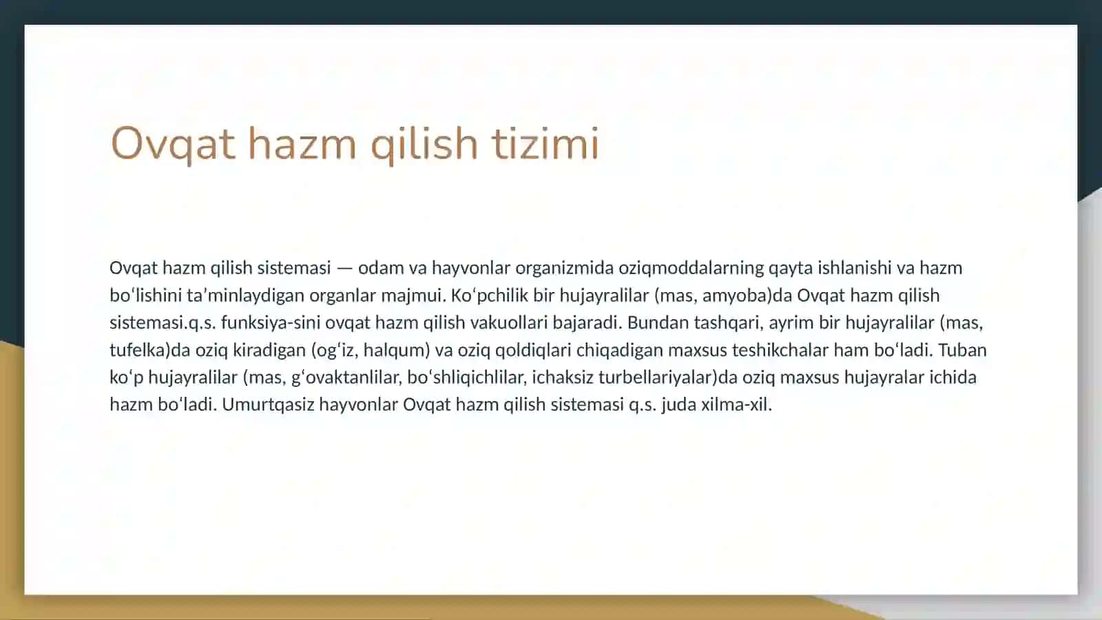 Ovqat hazm qilish tizimi 2