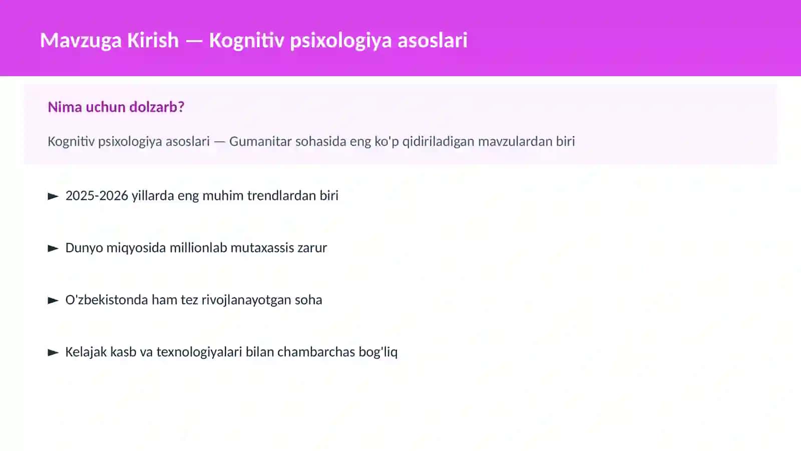 Kognitiv psixologiya asoslari 2