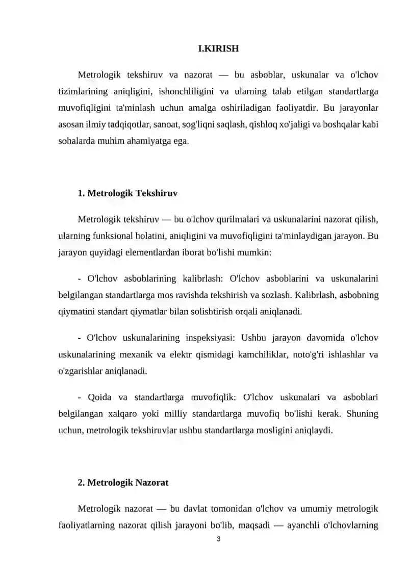 Metrologik tekshiruv va nazorat 2