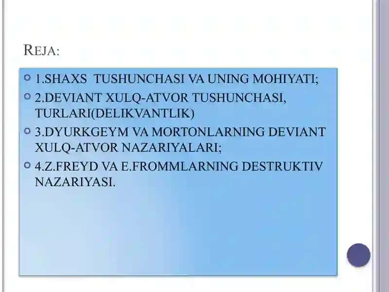 shaxs va deviant xulq-atvor sotsiologiyasi 2