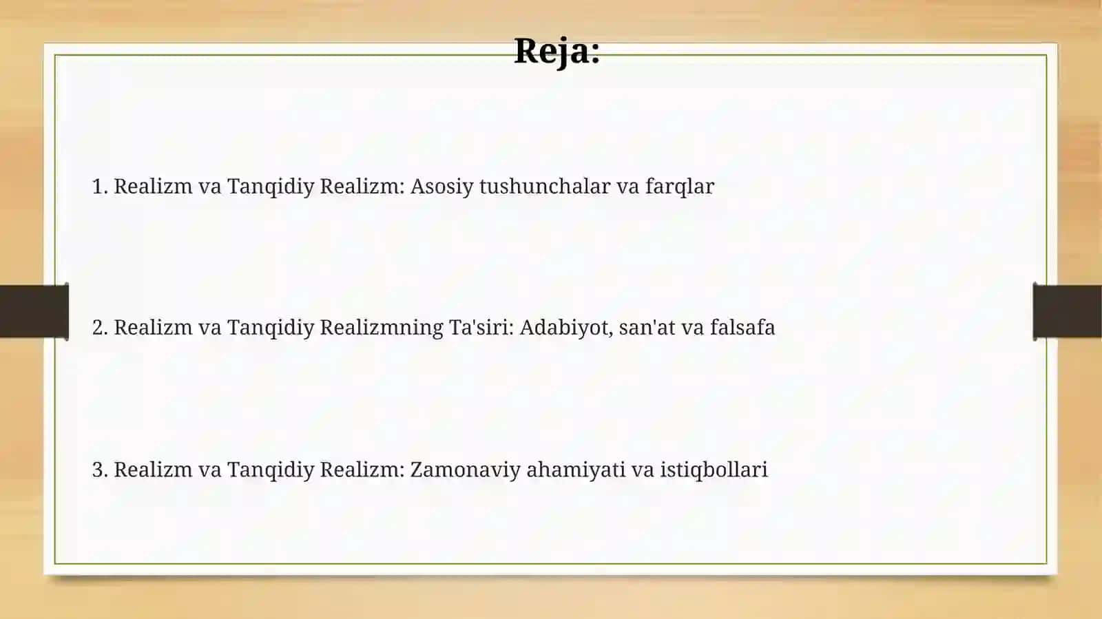 Realizm va Tanqidiy Realizm 2