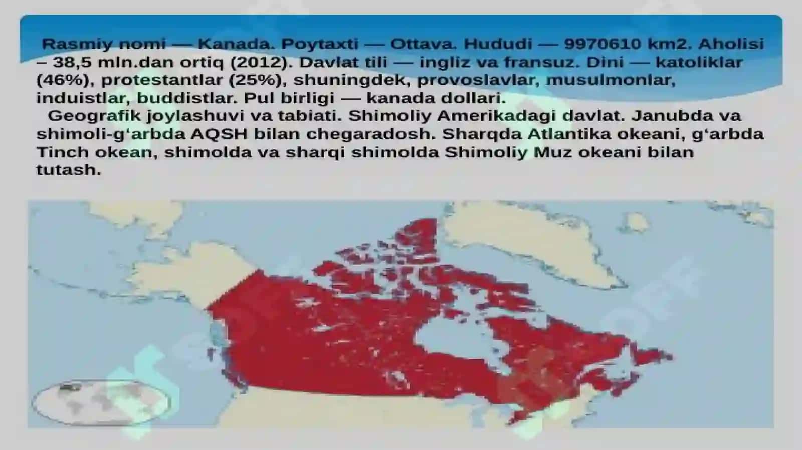 Kanada Geografiyasi va Tarixi 2