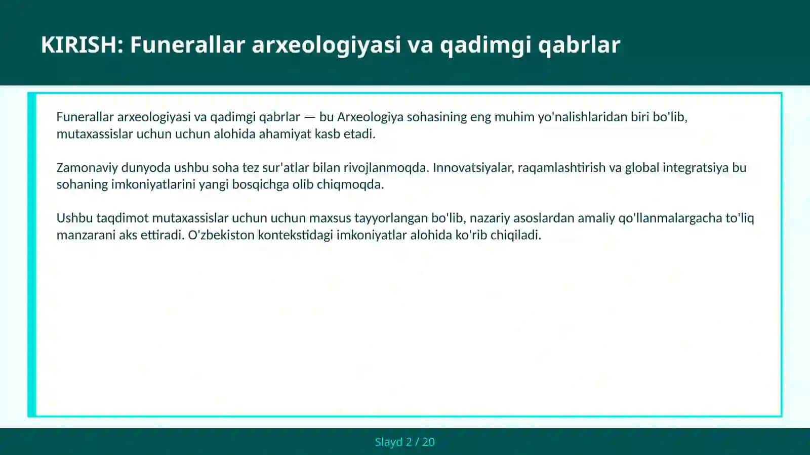 Funerallar Arxeologiyasi va Qadimgi Qabrlar 2