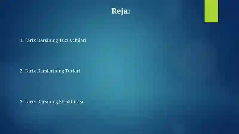 Tarix darslarining turlari 2