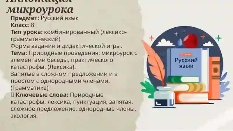 Урок для 8 класса тема Природные катастрофы 2