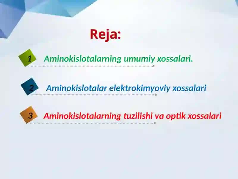Aminokislotalarning alamshinuvi reaksiyalari 2