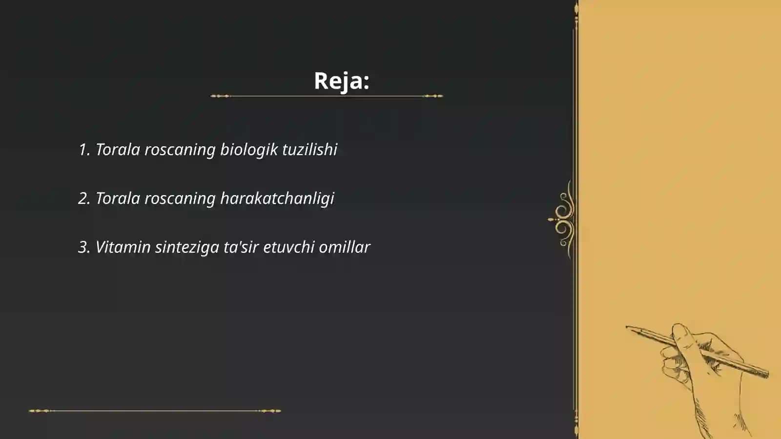 Torala roscaning vitamin sintez qilish qobiliyati 2