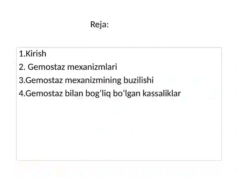 Gemostaz mexanizmlari va uning patologiyasi 2