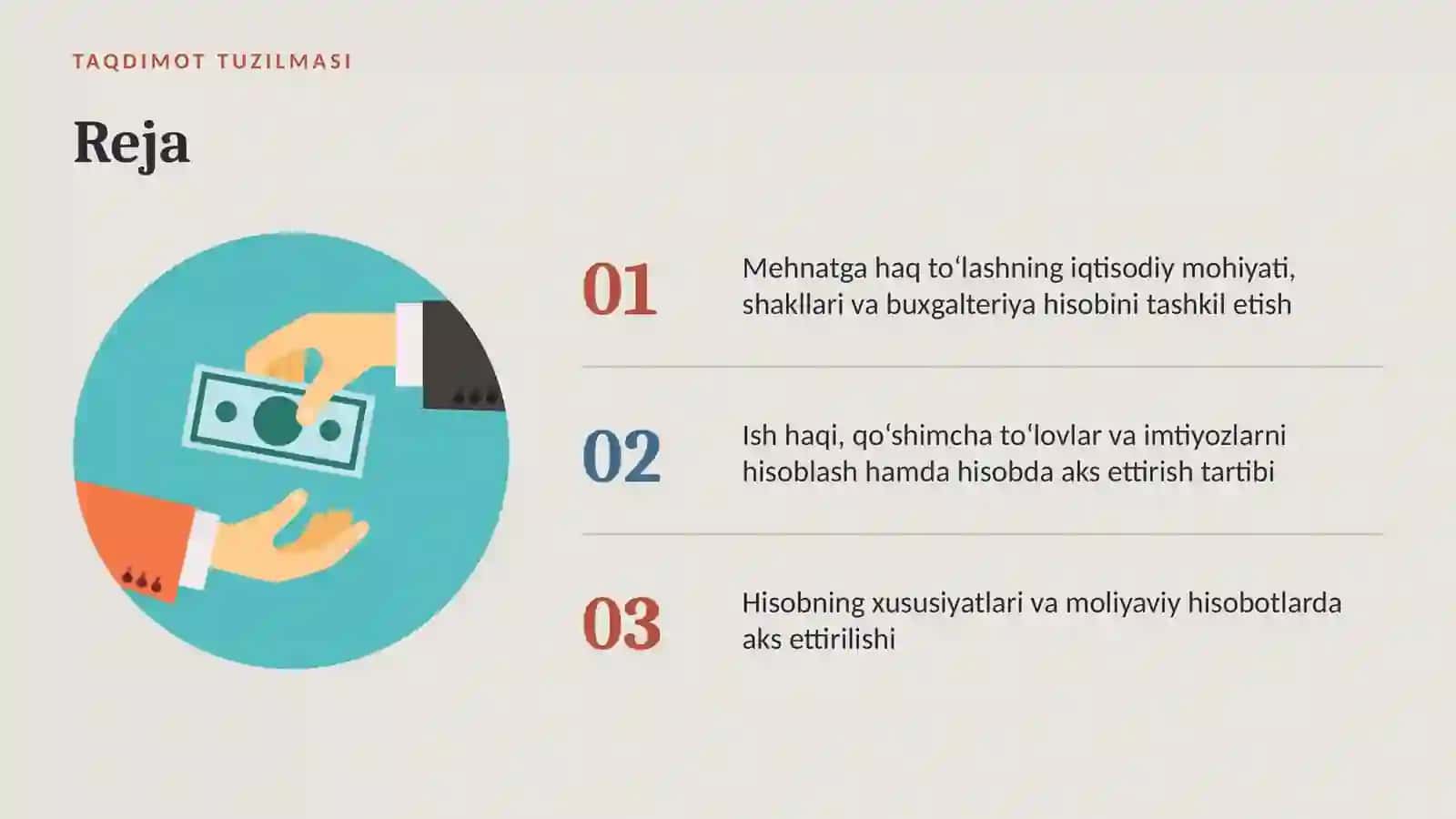 Mehnatga haq to‘lash va xodimlarga beriladigan imtiyozlar hisobi 2