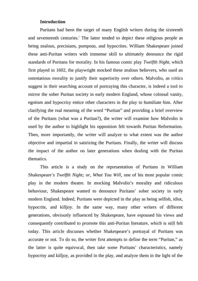 Puritanism in English Literature 2