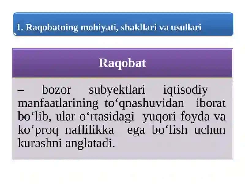 Raqobat va Monopoliya 2